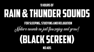 Rain And Thunder Sounds Sleep Fast (BLACK SCREEN)/ For Sleeping, Studying, Relaxing (NO ADS)