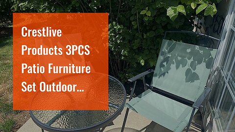 Crestlive Products 3PCS Patio Furniture Set Outdoor Bistro Set Patio Dining Set w 2 Folding Ch...