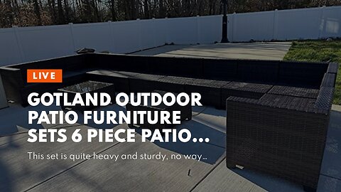 Gotland Outdoor Patio Furniture Sets 6 Piece Patio Sectional Furniture All-Weather Outdoor Pati...