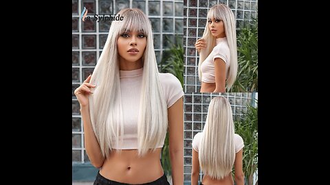 Ombre Grey Blonde Wigs for Woman Long Straight Wigs