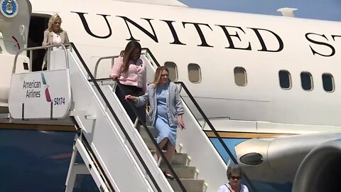 First lady Dr. Jill Biden arrives at Palm Beach International Airport