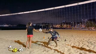 Treino de Futevolei - defesa de pingo, defesa de lob e ataque - CT GUANABARA FUTEVÔLEI - NITERÓI