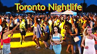 【4K】Lively Nightlife Downtown Toronto 🇨🇦