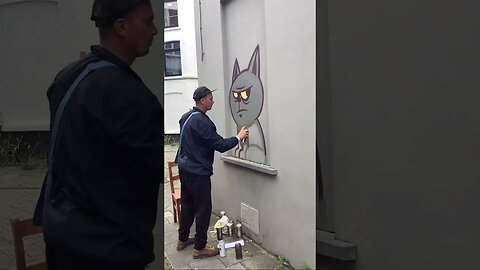 FUNNY CAT GRAFFITI CHARACTER 😆 #graffiti #graffitiart #shorts