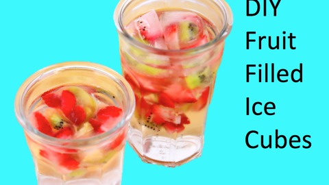 DIY Fruit filled ice cubes