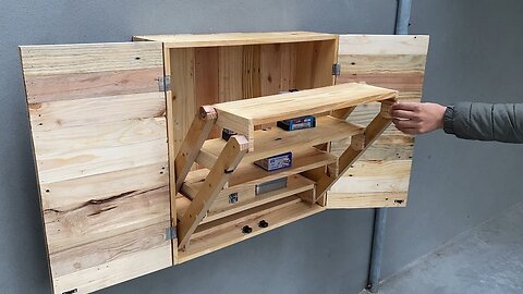 Creative And Unique Woodworking Projects __ Build A Cabinet That Combines A Very Smart Folding Table