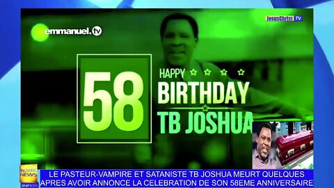 LE PASTEUR SATANISTE TB JOSHUA MEURT DES HEURES APRÈS AVOIR ANNONCÉ LA CÉLÉBRATION DE SES 58 ANS