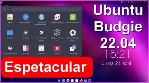 Ubuntu Budgie Linux 22.04 LTS. Sabor Oficial da Canonical. Levíssimo, Rápido e Fácil de Usar.