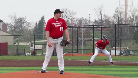 Connor Pitching Spring PG league from 3rd base side