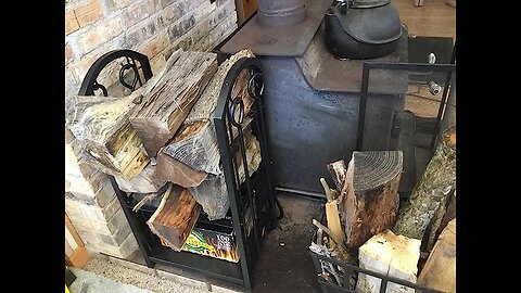 Amagabeli Firewood Rack Fireplace Tool Rack Indoor Wood Holders Fireplace Outdoor Log Holder Ra...