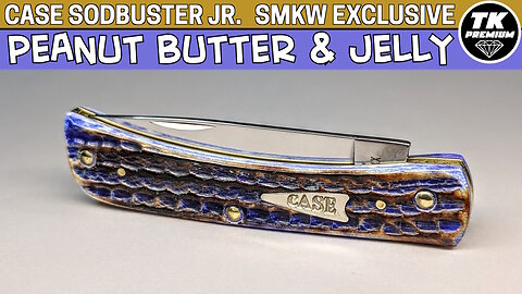 Case Sodbuster Jr. Peanut Butter & Jelly Ultra Violet Bone Corn Cob Jig Pocket Knife 39426 (6137 SS)
