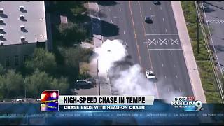 Suspect crashes head-on during police pursuit in Tempe