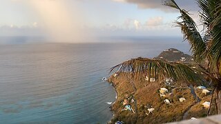 Time laps of Cloud burst moving past the island.