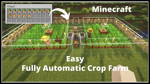 Minecraft : Simple Fully Automatic Crop Farm || AFK Food Farm (Easy)
