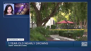 1-year-old hospitalized after near-drowning near Baseline and Rural roads