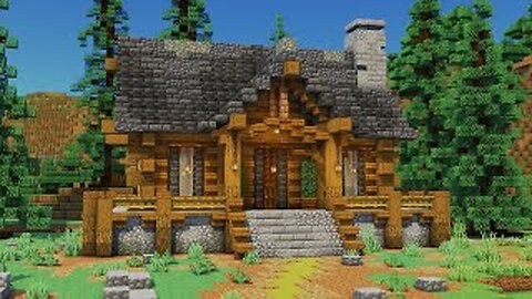 How to Build a Easy Log Cabin _ Minecraft Tutorial