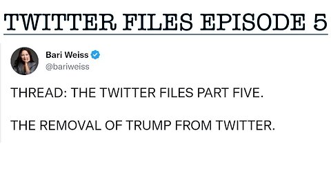 #twitterfiles EPISODE 5 THE REMOVAL OF DONALD TRUMP PART 3