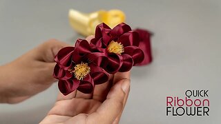 How To Make Ribbon Flowers Step by Step - Easy Ribbon Craft