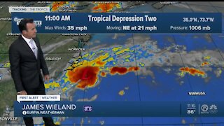 Tropical Depression Two forms off North Carolina coast