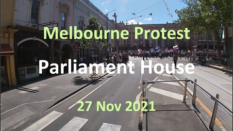 27 Nov 2021 - Melbourne Protest 01: Protestors gather at Parliament House