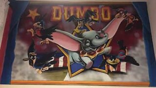 Father paints his son's bedroom with Dumbo theme