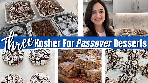 Three EASY Kosher For Passover Desserts || Florentines || Crinkle Cookies || Mazurka