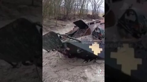 Destroyed Ukrainian BTR-80 APC