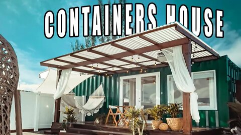 Shipping Container House - tiny shipping container home! airbnb tiny house tour with private pool !