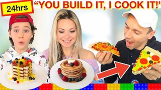 We BUILD It, You COOK It! 🍔 24 HOUR Lego food challenge