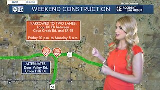 Weekend traffic closures around the Valley