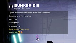 Destiny 2 Legend Lost Sector: Bunker E15 9-13-21