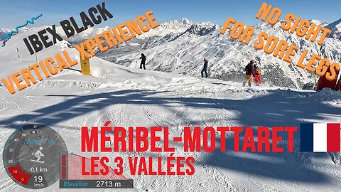 [4K] Skiing Méribel-Mottaret, IBEX Black Steep Vertical Experience, Les3Vallées France, GoPro HERO11