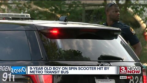 9-year-old boy on Spin scooter critically injured after being hit by bus