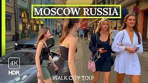 [4k] Hot Evening Life in Russia Moscow Walk Сity Tour, Russian Girls & Guys 4K HDR #126