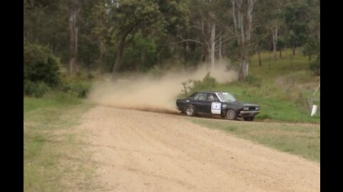 Winning Datsun Stanza rally car