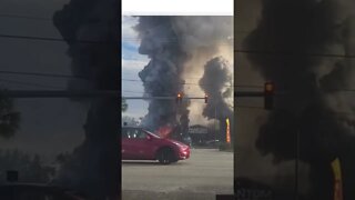 Car crash causes fireworks store to catch fire #memes #memesdaily #subscribe #shorts #lol