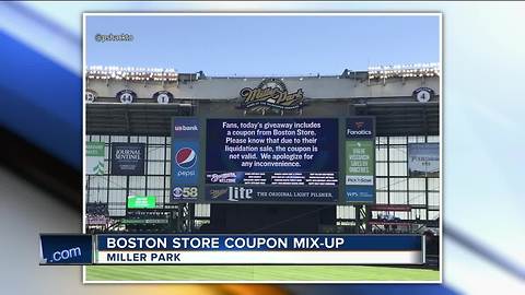 Milwaukee Brewers fan giveaway backfires with invalid Boston Store coupon