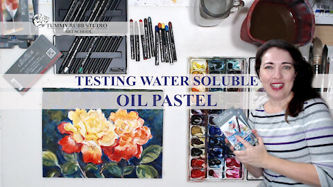 Testing water soluble oil pastels: two easy ways to paint roses