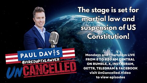 The stage is set for martial law and suspension of US Constitution!