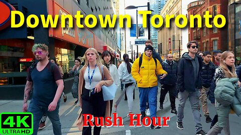 【4K】Downtown Toronto Rush hour walk to explore Cherry Blossom 🌸