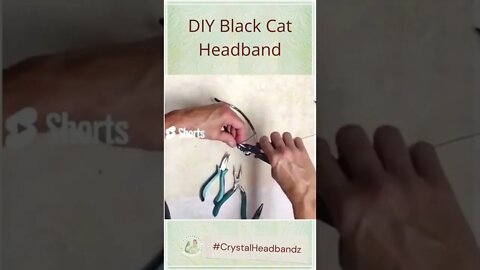 DIY Witchy Black Cat Headband by Crystalheadbandz.com #shorts