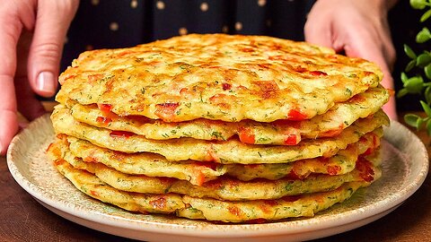 Boiling water with flour! No oven! Super simple and delicious pan flatbread