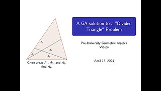 A Geometric Algebra Solution to a "Divided Triangle" Problem