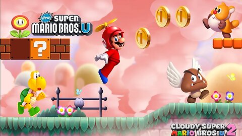 Cloudy Super Mario Bros. U - Gameplay walkthrough 100% - No Commentary