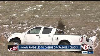 Slick roads cause dozens of accidents across central Indiana