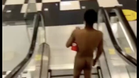 Naked Shoplifter Gets Clobbered By Metal Rack