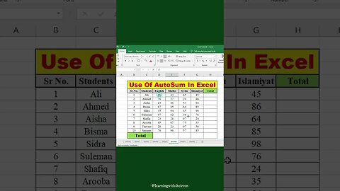 Use Of AutoSum in Excel #exceltips #excel #microsoftexcel #excelsolutions #dataanalysis #exceltips