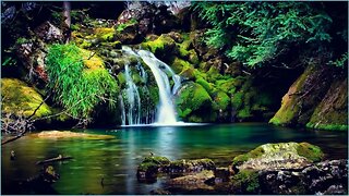 Eight minutes, classy relaxing piano music, waterfall, soothing, relaxation, elegance.