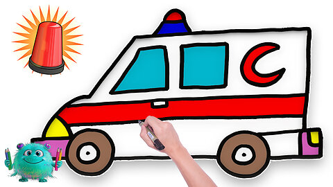 Learn to Draw an Ambulance Easily | Simple Ambulance Drawing Tutorial