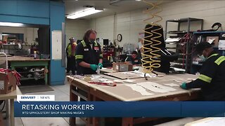 RTD upholstery shop workers making masks